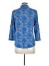 J. McLaughlin Graphic Blue 3/4 Sleeve Blouse Size M - photo 2