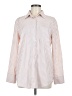 Unbranded Stripes Ivory Long Sleeve Button-Down Shirt Size M - photo 1