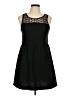 Monteau Solid Black Casual Dress Size L - photo 1