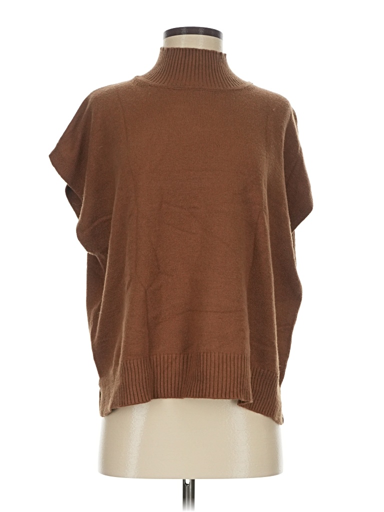 Max Studio Poncho: Brown Sweaters & Sweatshirts - Size Small