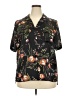 DR2 100% Polyester Floral Black Short Sleeve Blouse Size XXL - photo 1