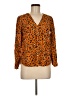 Vixbe 100% Rayon Animal Print Orange Long Sleeve Blouse Size M - photo 1