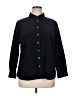 Talbots Outlet 100% Cotton Black 3/4 Sleeve Button-Down Shirt Size XL - photo 1