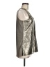 Ecru 100% Rayon Metallic Silver Sleeveless Blouse Size M - photo 4