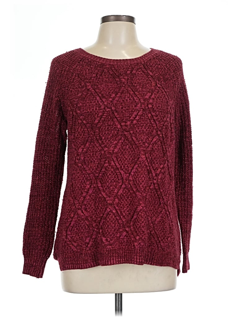 Pre-owned Faded Glory Pullover Sweater In Burgundy