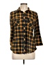 Unbranded 100% Polyester Plaid Yellow 3/4 Sleeve Blouse Size L - photo 1