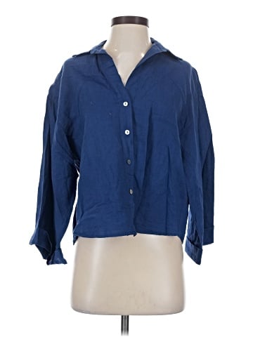 Zara 3/4 Sleeve Button-Down Shirt (view 1)