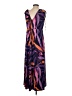 IMAN Print Purple Casual Dress Size S (petite) - photo 2