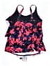 Septangle Floral Pink Swimsuit Top Size 10 - photo 2