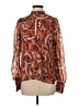 A.L.C. Floral Brown Long Sleeve Silk Top Size 4 - photo 1