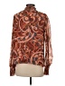 A.L.C. Floral Brown Long Sleeve Silk Top Size 4 - photo 2