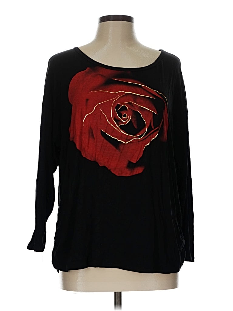 Pre-owned Ragdoll La Long Sleeve Top Black Boatneck Tops