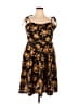 Unbranded 100% Polyester Floral Brown Cocktail Dress Size 2X - photo 1