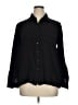 MICHAEL Michael Kors 100% Viscose Solid Black Long Sleeve Button-Down Shirt Size XL - photo 1