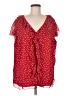 George Polka Dots Red Short Sleeve Blouse Size M - photo 1