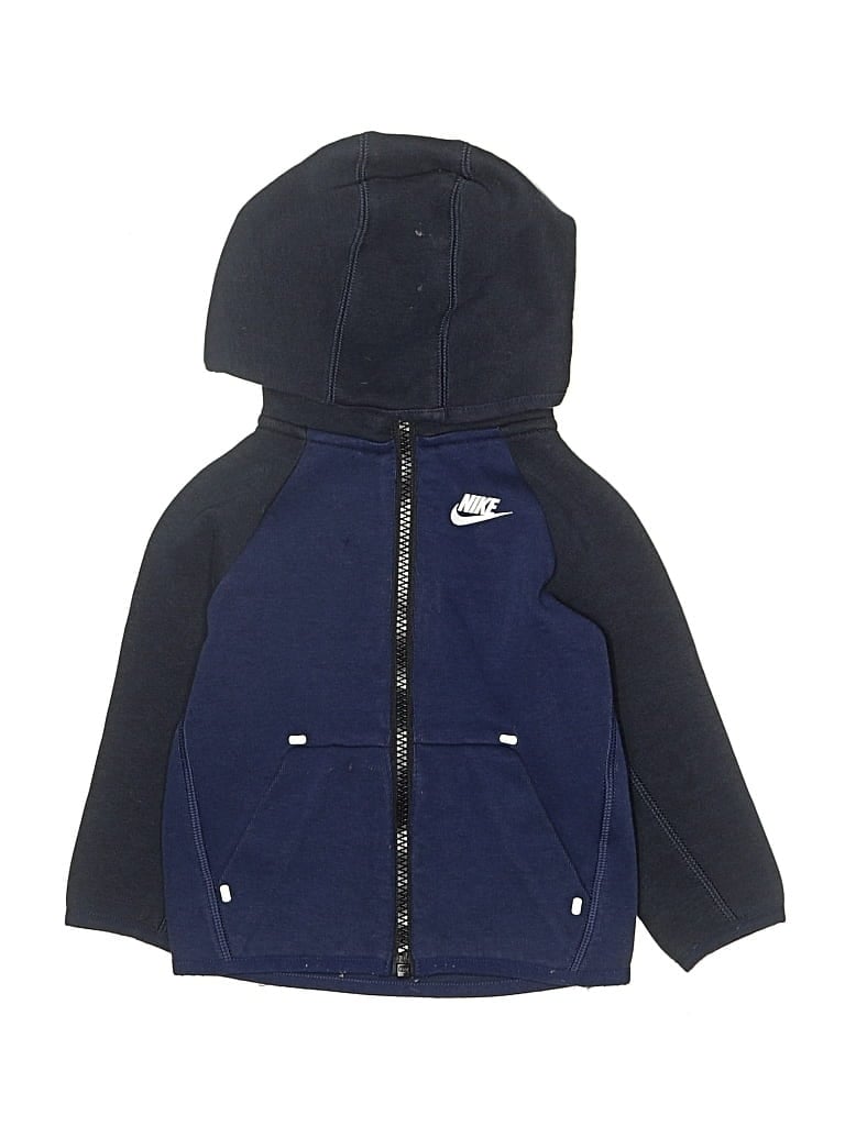 Pre-owned Nike Kids' Zip Up Hoodie In Blue