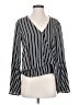Chloe & Katie Stripes Black Long Sleeve Blouse Size S - photo 1