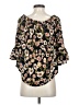 Topshop 100% Polyester Black 3/4 Sleeve Blouse Size 2 - photo 2