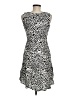 AB Studio 100% Rayon Animal Print Gray Casual Dress Size 6 - photo 2