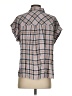 Sanctuary Plaid Gray Short Sleeve Blouse Size S - photo 2