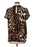 MNG Suit 100% Polyester Animal Print Brown Short Sleeve Top Size 8 - photo 2