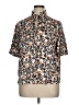 On 34th Animal Print Brown Orange Short Sleeve Blouse Size XL - photo 1