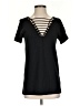 Pepin 100% Cotton Solid Black Short Sleeve Top Size S - photo 1
