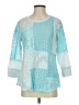 LOGO Lavish Teal 3/4 Sleeve Blouse Size XS - photo 1