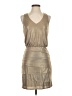 Laundry by Shelli Segal Metallic Tan Cocktail Dress Size 0 - photo 1
