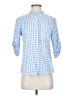 Unbranded Checkered-gingham Blue 3/4 Sleeve Button-Down Shirt Size S - photo 1