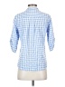 Unbranded Checkered-gingham Blue 3/4 Sleeve Button-Down Shirt Size S - photo 2