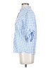 Unbranded Checkered-gingham Blue 3/4 Sleeve Button-Down Shirt Size S - photo 5