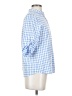 Unbranded Checkered-gingham Blue 3/4 Sleeve Button-Down Shirt Size S - photo 4