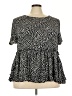 Shein Curve 100% Polyester Black Short Sleeve Blouse Size 4X - photo 1