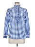 J.Crew Checkered-gingham Blue Long Sleeve Blouse Size 8 - photo 1