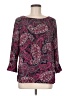 Talbots 100% Polyester Paisley Burgundy 3/4 Sleeve Blouse Size M - photo 1