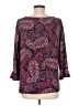 Talbots 100% Polyester Paisley Burgundy 3/4 Sleeve Blouse Size M - photo 2