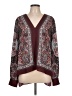 BCBGMAXAZRIA 100% Polyester Burgundy Long Sleeve Blouse Size L - photo 1