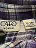 Cato 100% Rayon Plaid Blue Long Sleeve Button-Down Shirt Size 22 - photo 7