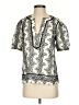 BCBGMAXAZRIA 100% Cotton Ivory Short Sleeve Blouse Size S - photo 1