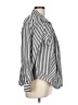 Maurices Stripes Silver 3/4 Sleeve Button-Down Shirt Size L - photo 4