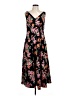 Ann Taylor 100% Polyester Floral Black Casual Dress Size 10 - photo 1