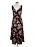 Ann Taylor 100% Polyester Floral Black Casual Dress Size 10 - photo 2
