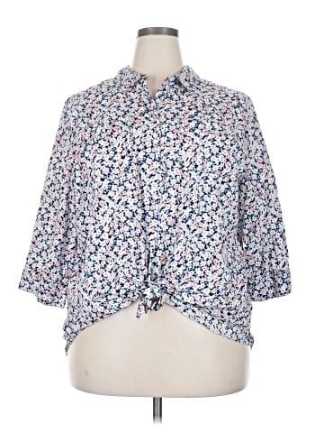 Kohl's 3/4 Sleeve Button-Down Shirt (view 1)