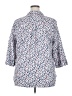 Kohl's 100% Cotton Floral Blue 3/4 Sleeve Button-Down Shirt Size 2X (estimated) - photo 2