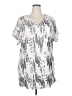 Unbranded Metallic Silver Short Sleeve Blouse Size XXL - photo 1