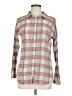 Sundance 100% Cotton Plaid Orange Ivory Long Sleeve Button-Down Shirt Size 6 - photo 1