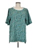 Lands' End Teal Short Sleeve Blouse Size M - photo 1