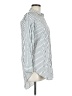 Zara Basic Stripes Silver Long Sleeve Button-Down Shirt Size M - photo 4