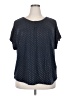 Basic Editions Polka Dots Blue Short Sleeve T-Shirt Size 2X - photo 1